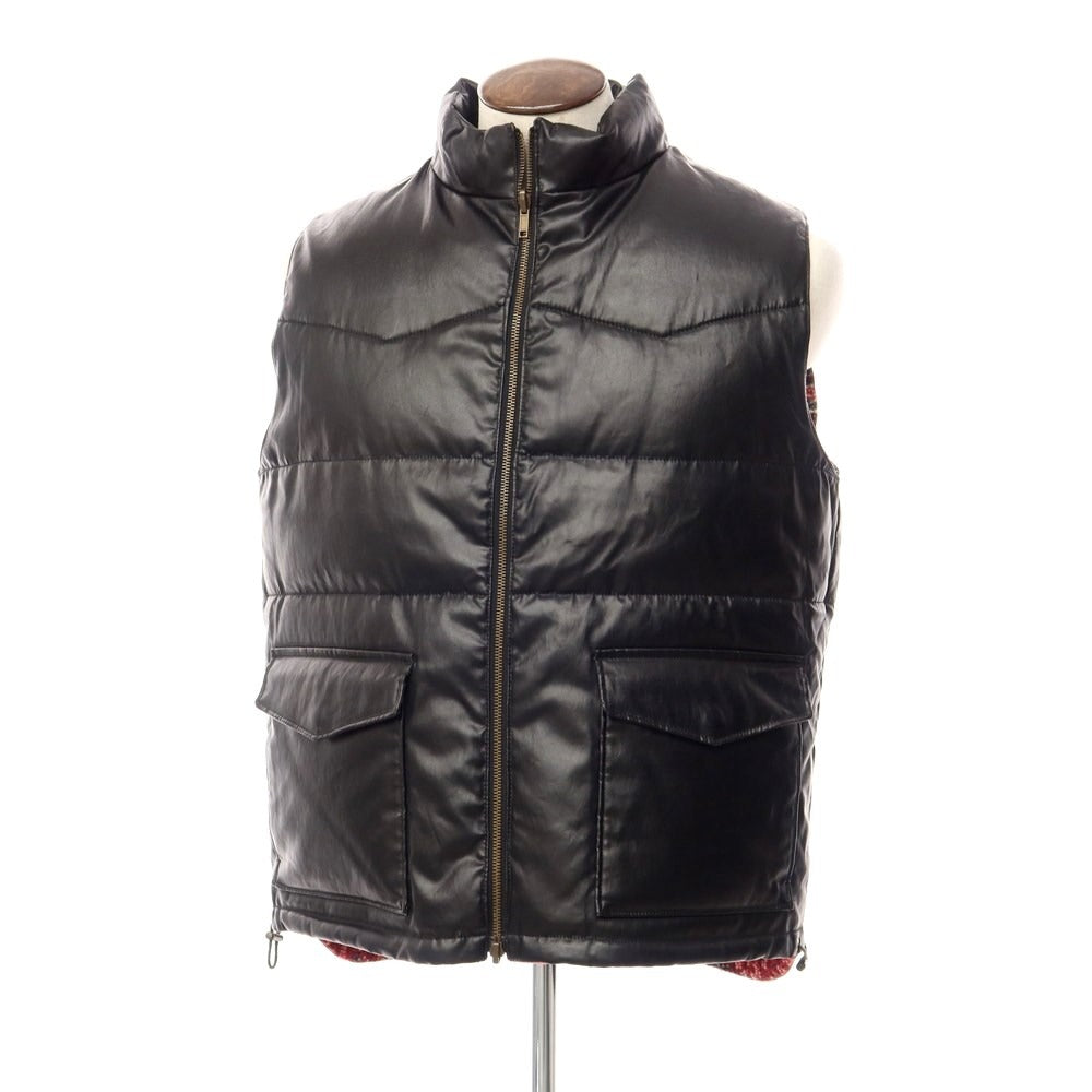 [Used] TRUSSARDI Reversible Coated Cotton Padded Vest Blouson Black [Size 52] [BLK] [A/W] [Condition Rank B] ​​[Men&