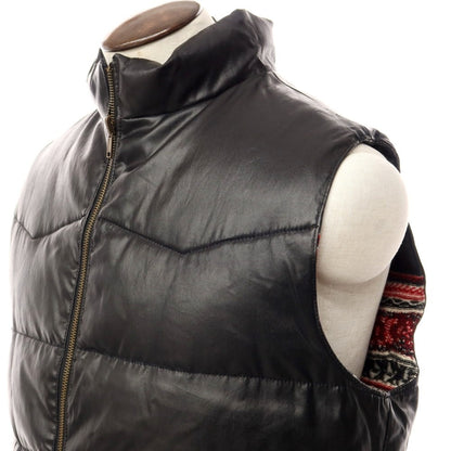 [Used] TRUSSARDI Reversible Coated Cotton Padded Vest Blouson Black [Size 52] [BLK] [A/W] [Condition Rank B] ​​[Men&