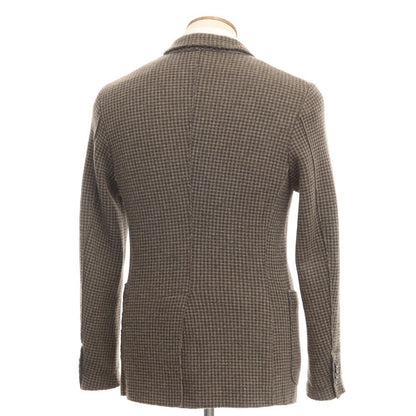 [Used] BARENA wool nylon check knit jacket, brown x dark gray [Size 46] [BRW] [A/W] [Condition Rank B] ​​[Men&