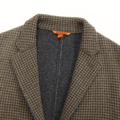 [Used] BARENA wool nylon check knit jacket, brown x dark gray [Size 46] [BRW] [A/W] [Condition Rank B] ​​[Men&