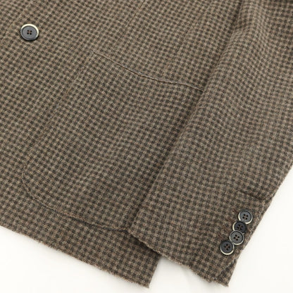 [Used] BARENA wool nylon check knit jacket, brown x dark gray [Size 46] [BRW] [A/W] [Condition Rank B] ​​[Men&
