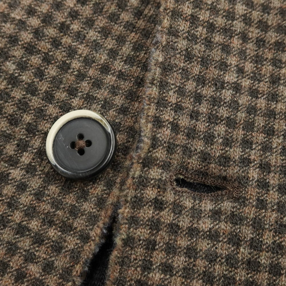 [Used] BARENA wool nylon check knit jacket, brown x dark gray [Size 46] [BRW] [A/W] [Condition Rank B] ​​[Men&