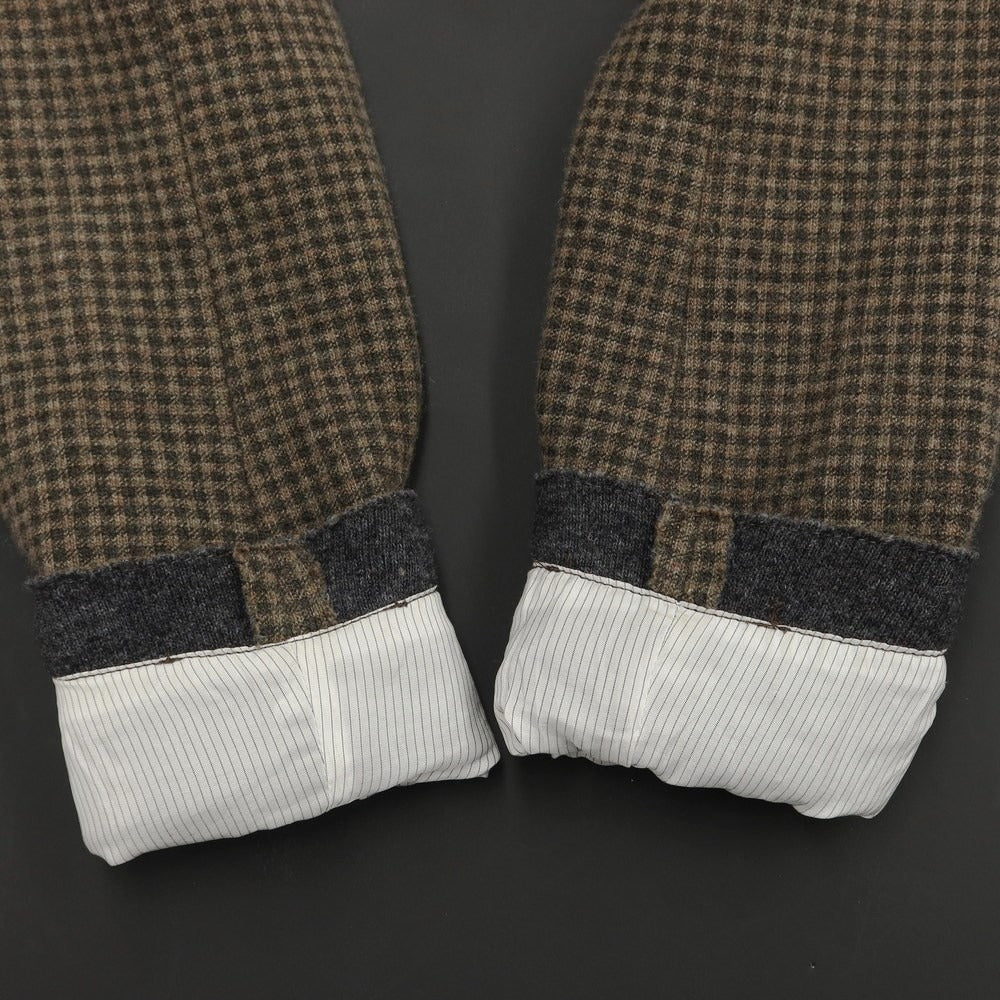 [Used] BARENA wool nylon check knit jacket, brown x dark gray [Size 46] [BRW] [A/W] [Condition Rank B] ​​[Men&