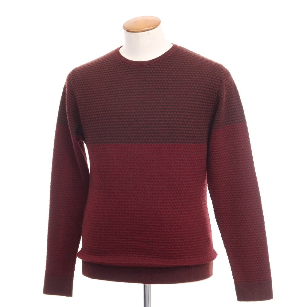 [Used] DIKTAT Wool Acrylic Crew Neck Knit Maroon x Dark Brown [Size M] [RED] [A/W] [Condition Rank B] ​​[Men&