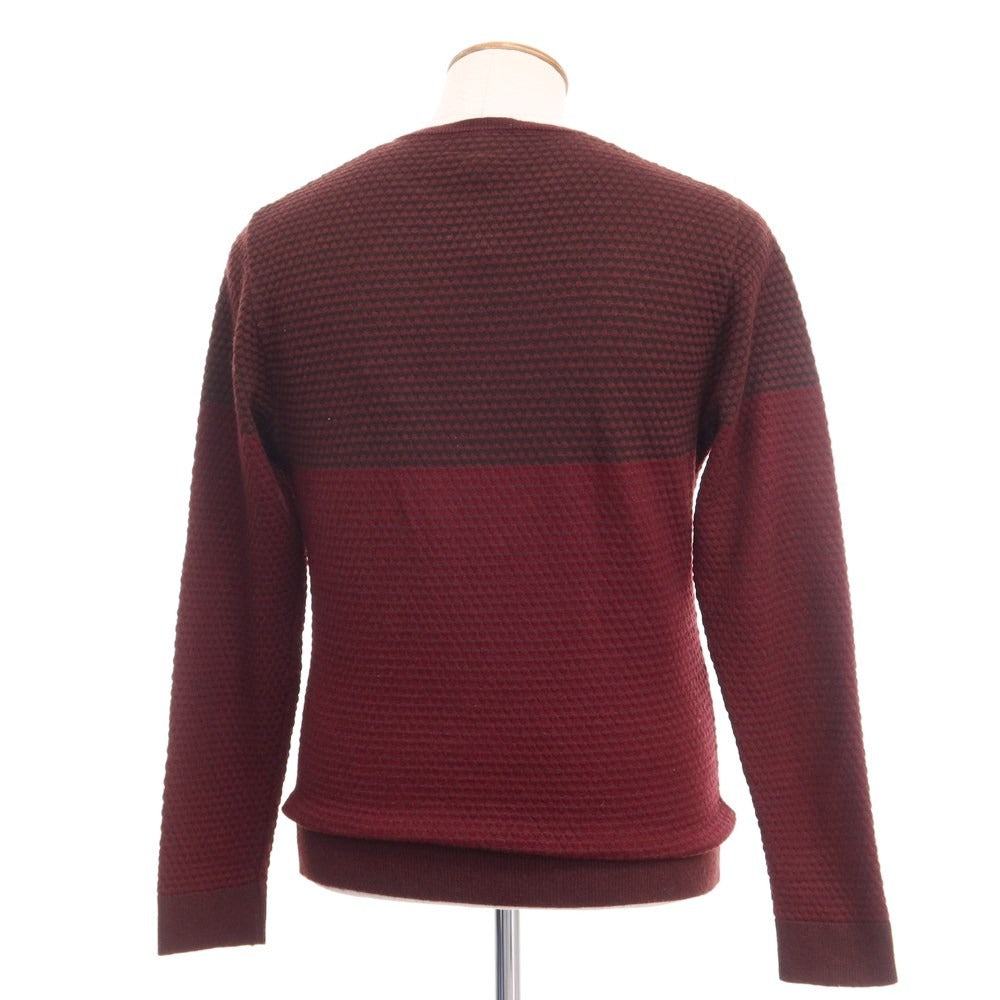 [Used] DIKTAT Wool Acrylic Crew Neck Knit Maroon x Dark Brown [Size M] [RED] [A/W] [Condition Rank B] ​​[Men&