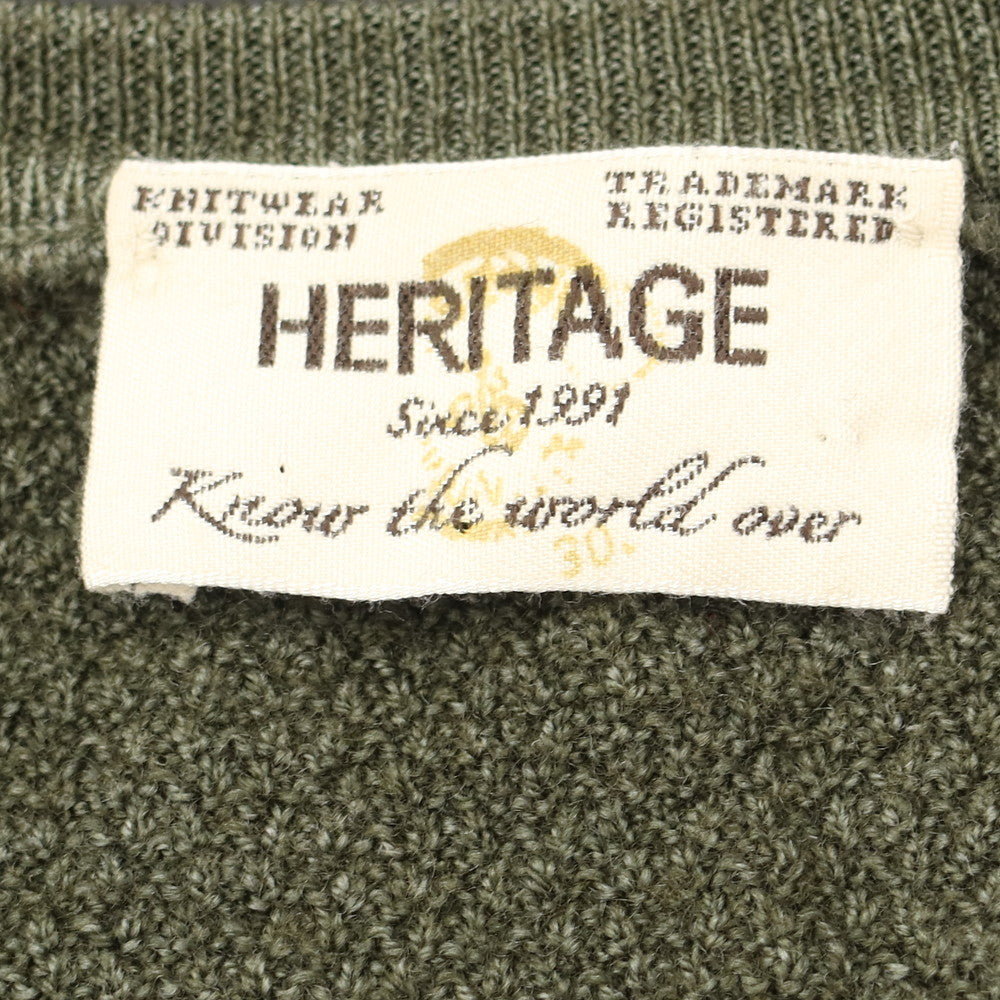 [Used] Heritage wool crew neck knit, olive [Size S/48] [GRN] [A/W] [Condition Rank B] ​​[Men&