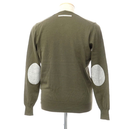 [Used] PAOLO PECORA High gauge cotton V-neck knit Olive x light gray [Size M] [GRN] [S/S] [Condition rank B] ​​[Men&