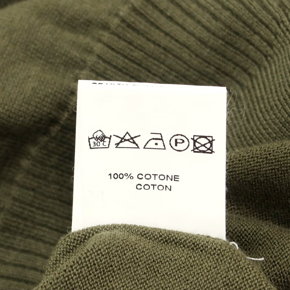 [Used] PAOLO PECORA High gauge cotton V-neck knit Olive x light gray [Size M] [GRN] [S/S] [Condition rank B] ​​[Men&