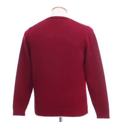 [Used] ZANONE mid-gauge wool crew neck knit, wine red [size 48] [RED] [A/W] [Condition rank B] ​​[Men&