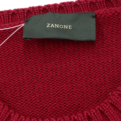 [Used] ZANONE mid-gauge wool crew neck knit, wine red [size 48] [RED] [A/W] [Condition rank B] ​​[Men&