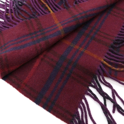 [Used] GLEN LOSSIE Check Wool Side Fringe Scarf Wine Red x Purple [RED] [A/W] [Condition Rank B] ​​[Men&