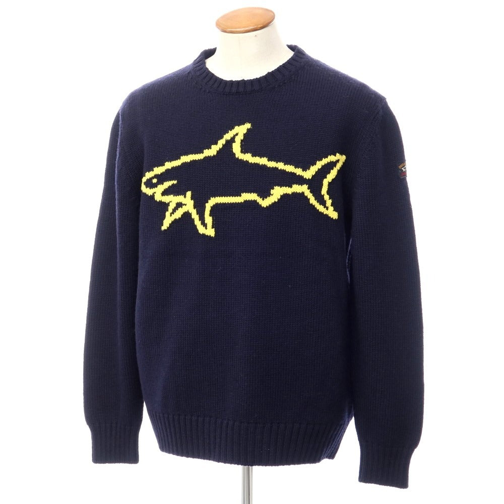【新品】ポールアンドシャーク PAUL&amp;SHARK プルオーバーニット
 ネイビーxイエロー【サイズL】【NVY】【A/W】【状態ランクN】【メンズ】
【769878】 APD