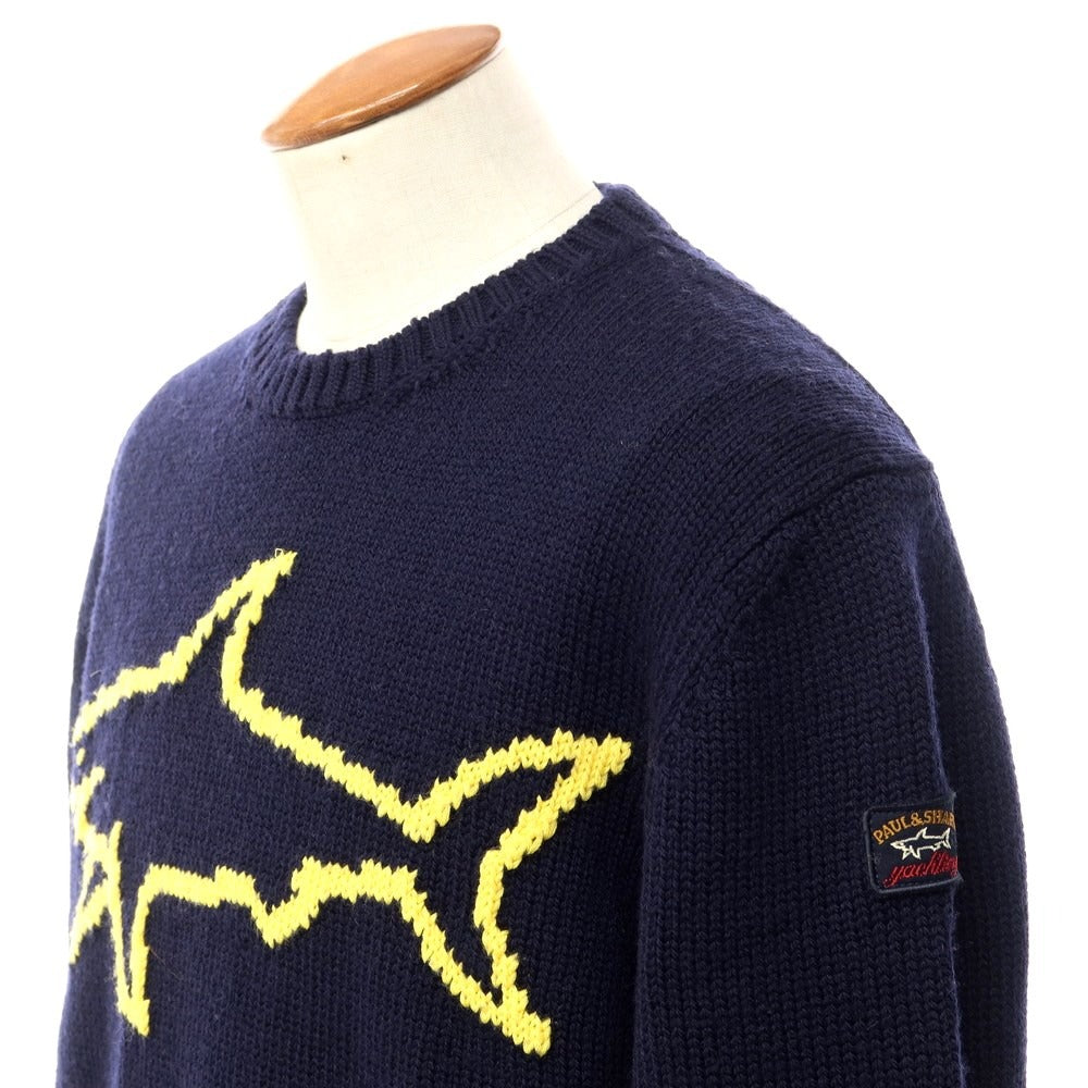 【新品】ポールアンドシャーク PAUL&amp;SHARK プルオーバーニット
 ネイビーxイエロー【サイズL】【NVY】【A/W】【状態ランクN】【メンズ】
【769878】 APD
