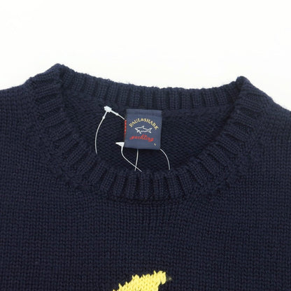 【新品】ポールアンドシャーク PAUL&amp;SHARK プルオーバーニット
 ネイビーxイエロー【サイズL】【NVY】【A/W】【状態ランクN】【メンズ】
【769878】 APD