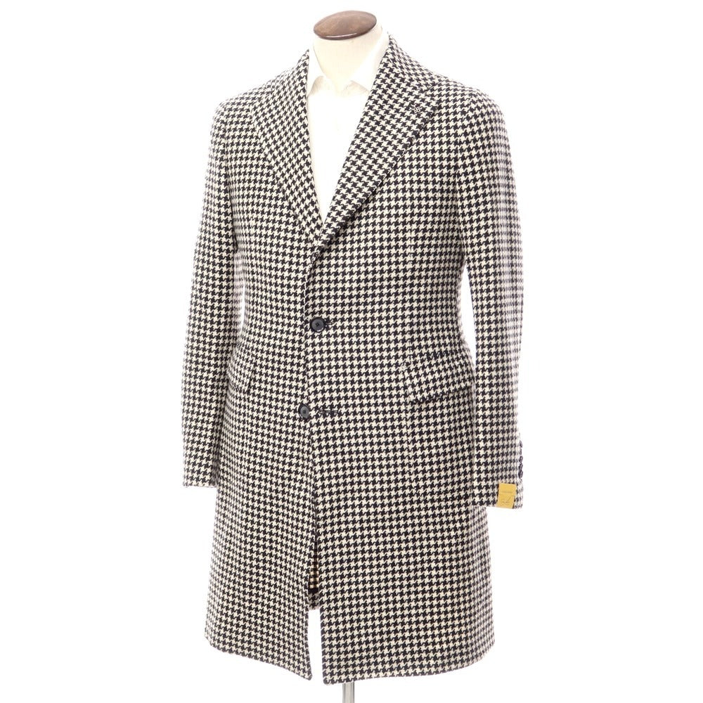 【新品】タリアトーレ TAGLIATORE チェスターフィールドコート
 ブラックxアイボリー【サイズ48】【BLK】【A/W】【状態ランクN】【メンズ】
【769888】 APD