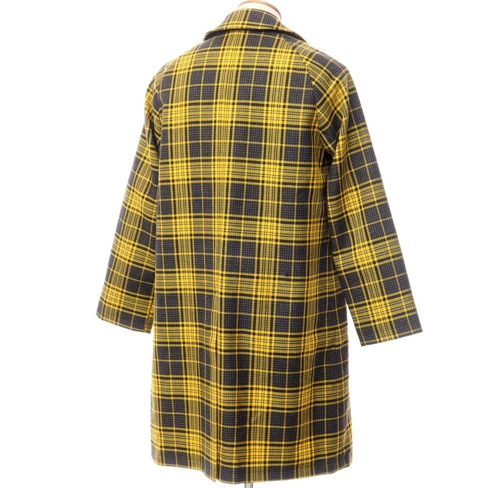 [New] TAGLIATORE SALOMON/S Wool Check Balmac Coat Yellow x Gray [Size 46] [YEL] [A/W] [Condition Rank N] [Men&