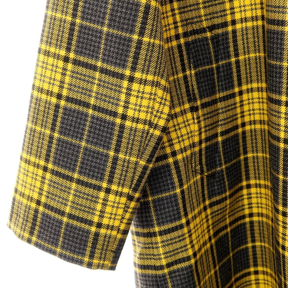 [New] TAGLIATORE SALOMON/S Wool Check Balmac Coat Yellow x Gray [Size 46] [YEL] [A/W] [Condition Rank N] [Men&