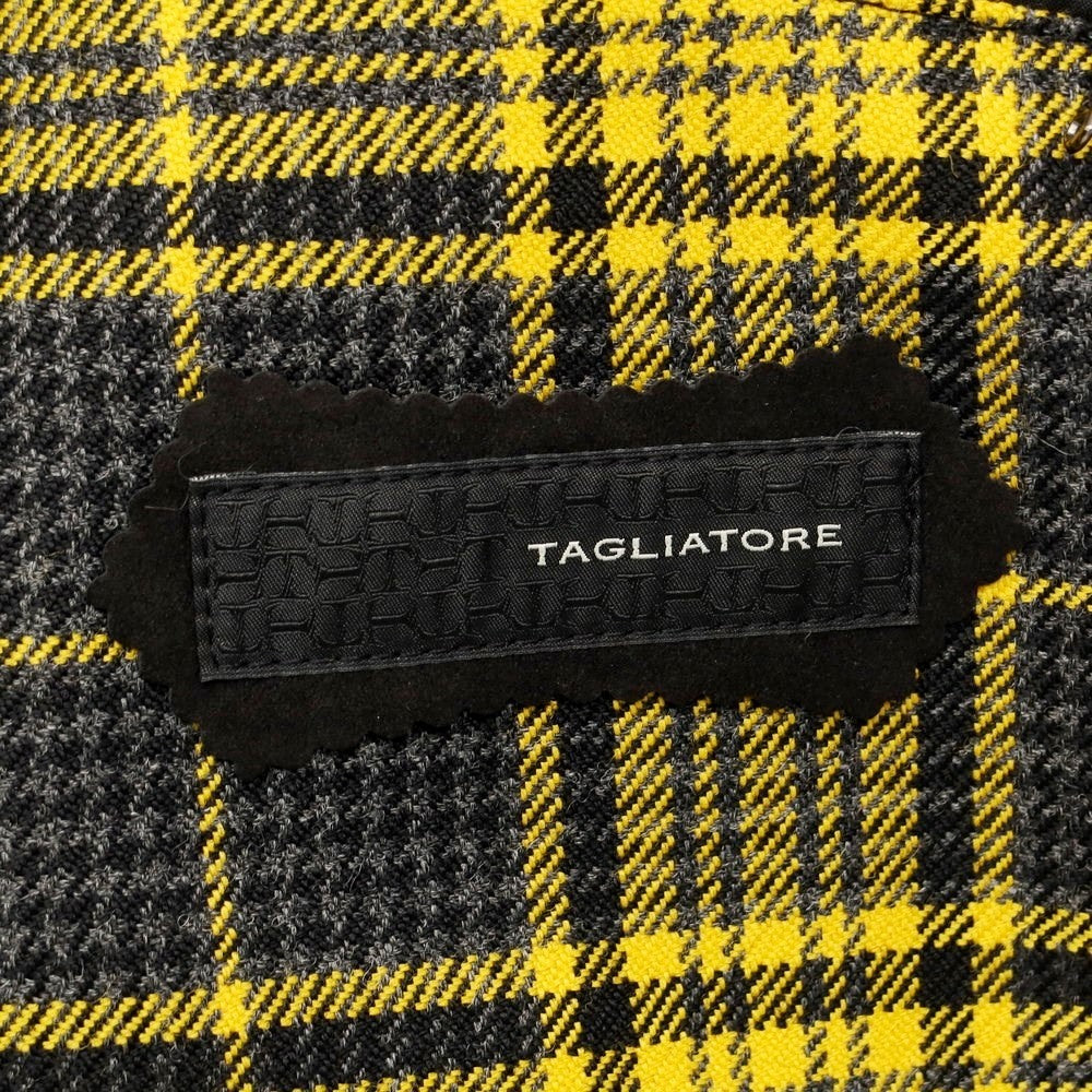 【新品】タリアトーレ TAGLIATORE SALOMON/S ウール チェック ステンカラーコート イエローxグレー【サイズ46】【YEL】【A/W】【状態ランクN】【メンズ】【759781】