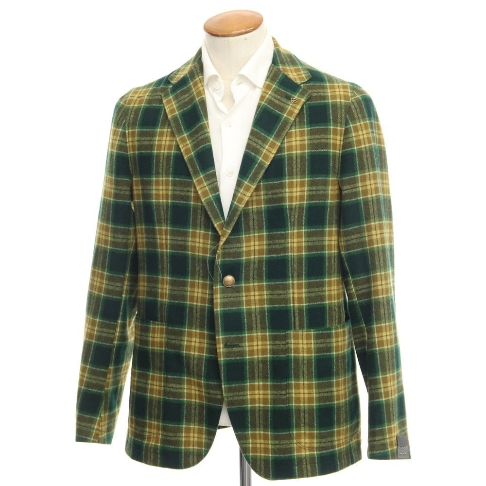 [New] TAGLIATORE Wool Check 2B Casual Jacket Green x Khaki [Size 48] [GRN] [A/W] [Condition Rank N] [Men&