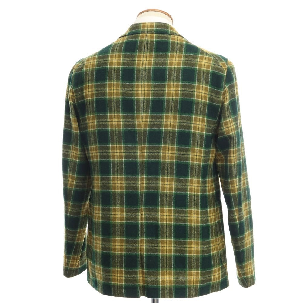 [New] TAGLIATORE Wool Check 2B Casual Jacket Green x Khaki [Size 48] [GRN] [A/W] [Condition Rank N] [Men&