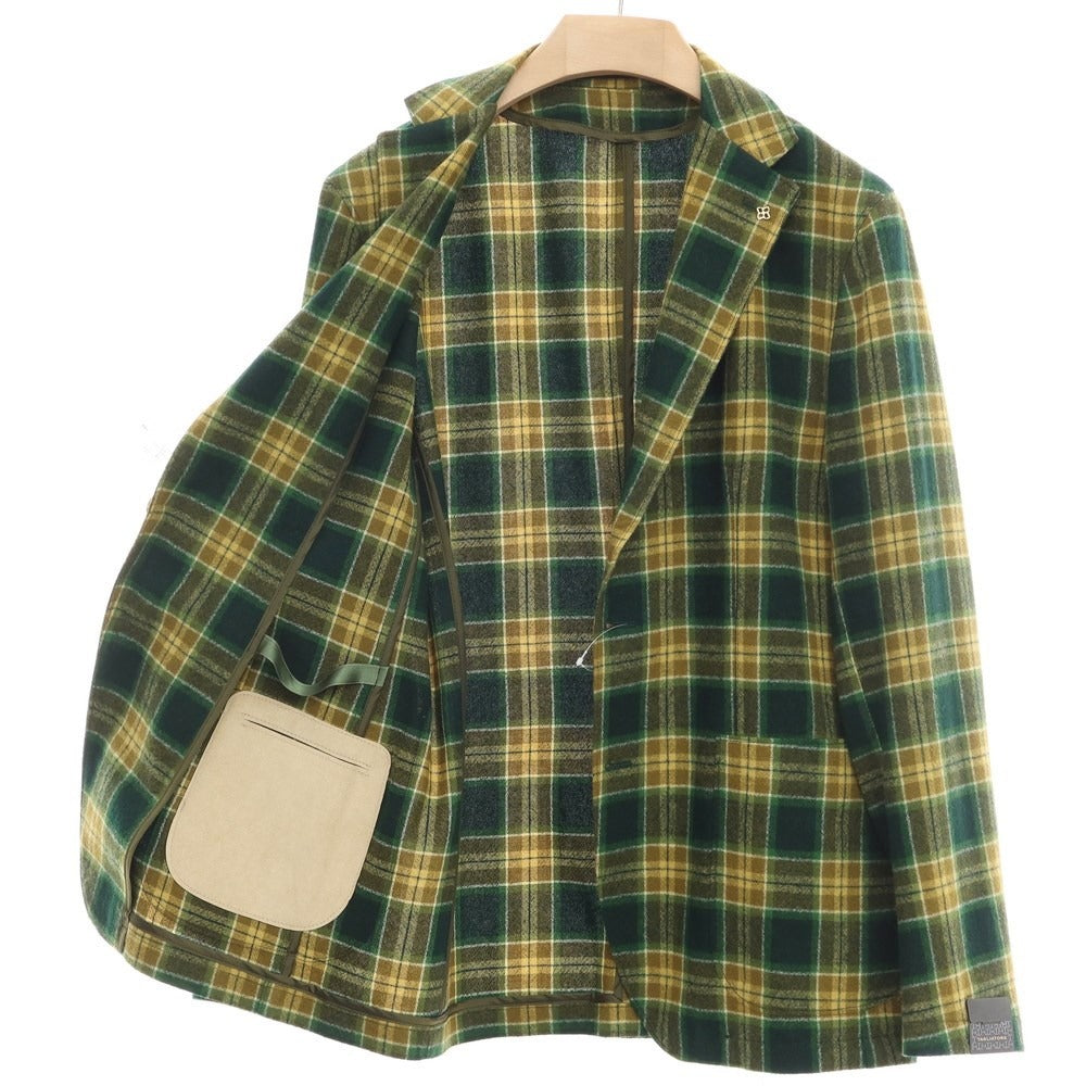 [New] TAGLIATORE Wool Check 2B Casual Jacket Green x Khaki [Size 48] [GRN] [A/W] [Condition Rank N] [Men&