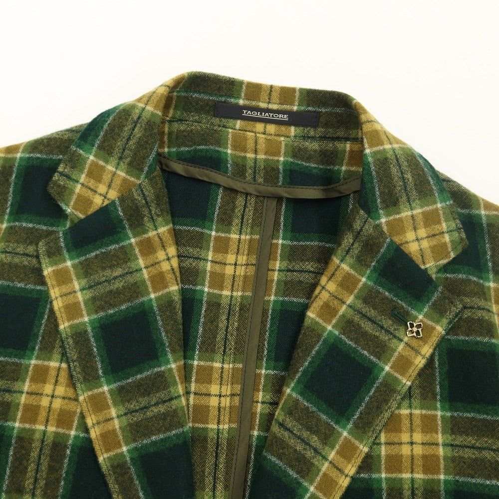 [New] TAGLIATORE Wool Check 2B Casual Jacket Green x Khaki [Size 48] [GRN] [A/W] [Condition Rank N] [Men&