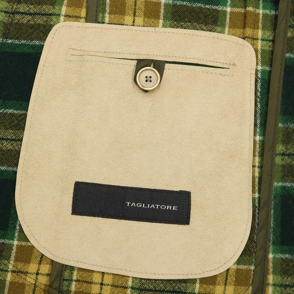 [New] TAGLIATORE Wool Check 2B Casual Jacket Green x Khaki [Size 48] [GRN] [A/W] [Condition Rank N] [Men&