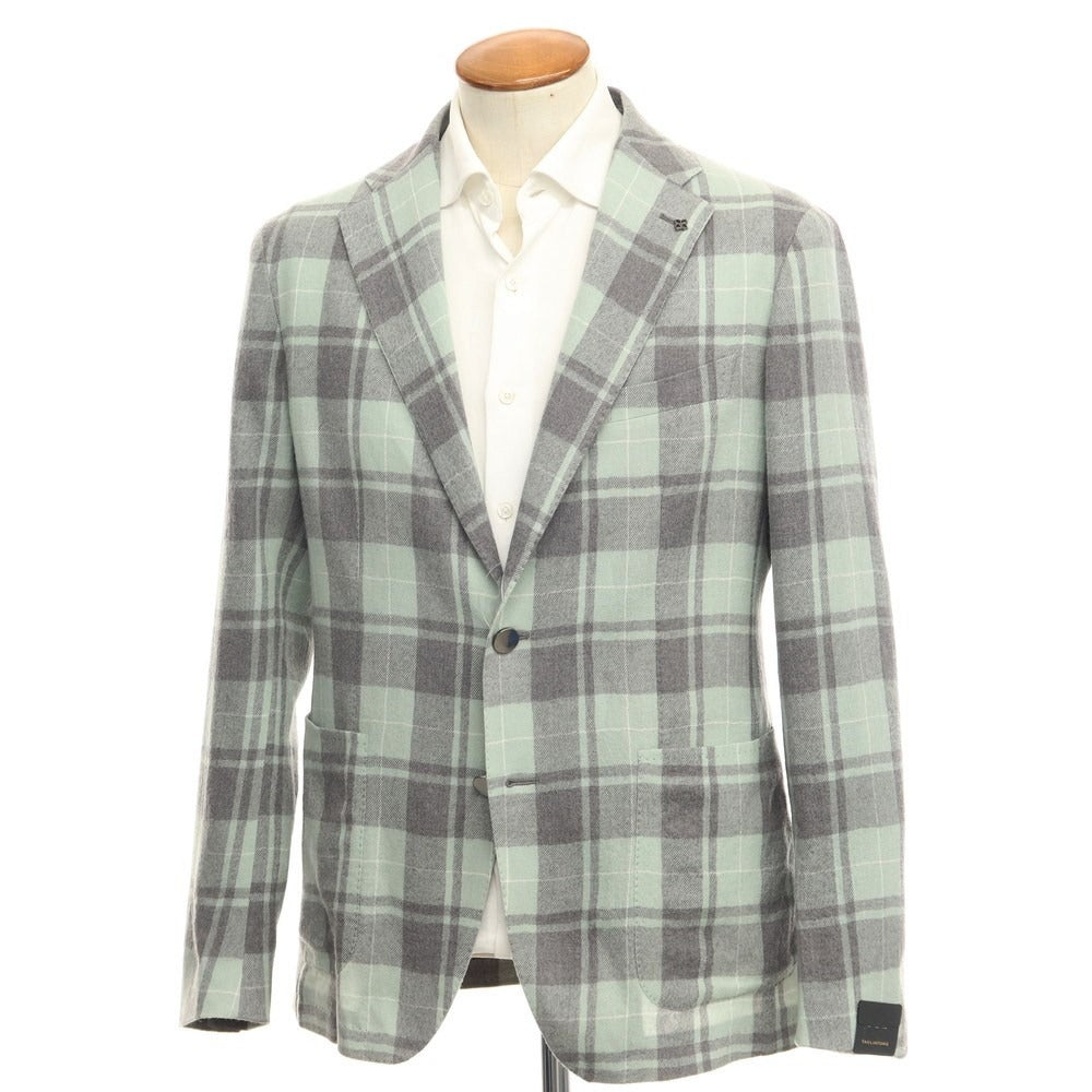 [New Outlet] TAGLIATORE Wool Check 2B Casual Jacket Light Green x Gray [Size 48] [GRN] [A/W] [Condition Rank N-] [Men&