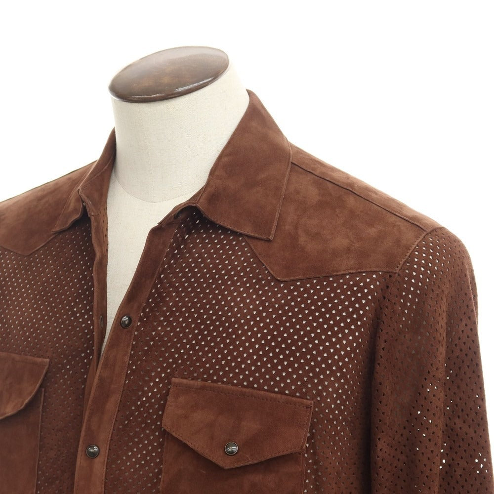 [New Outlet] TAGLIATORE Punching Gram Suede Western Shirt Brown [Size 48] [BRW] [A/W] [Condition Rank N-] [Men&