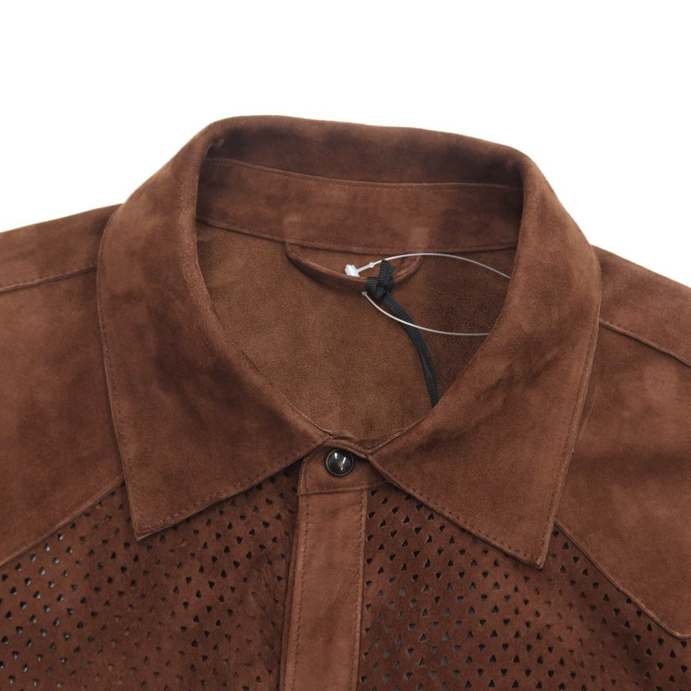 [New Outlet] TAGLIATORE Punching Gram Suede Western Shirt Brown [Size 48] [BRW] [A/W] [Condition Rank N-] [Men&