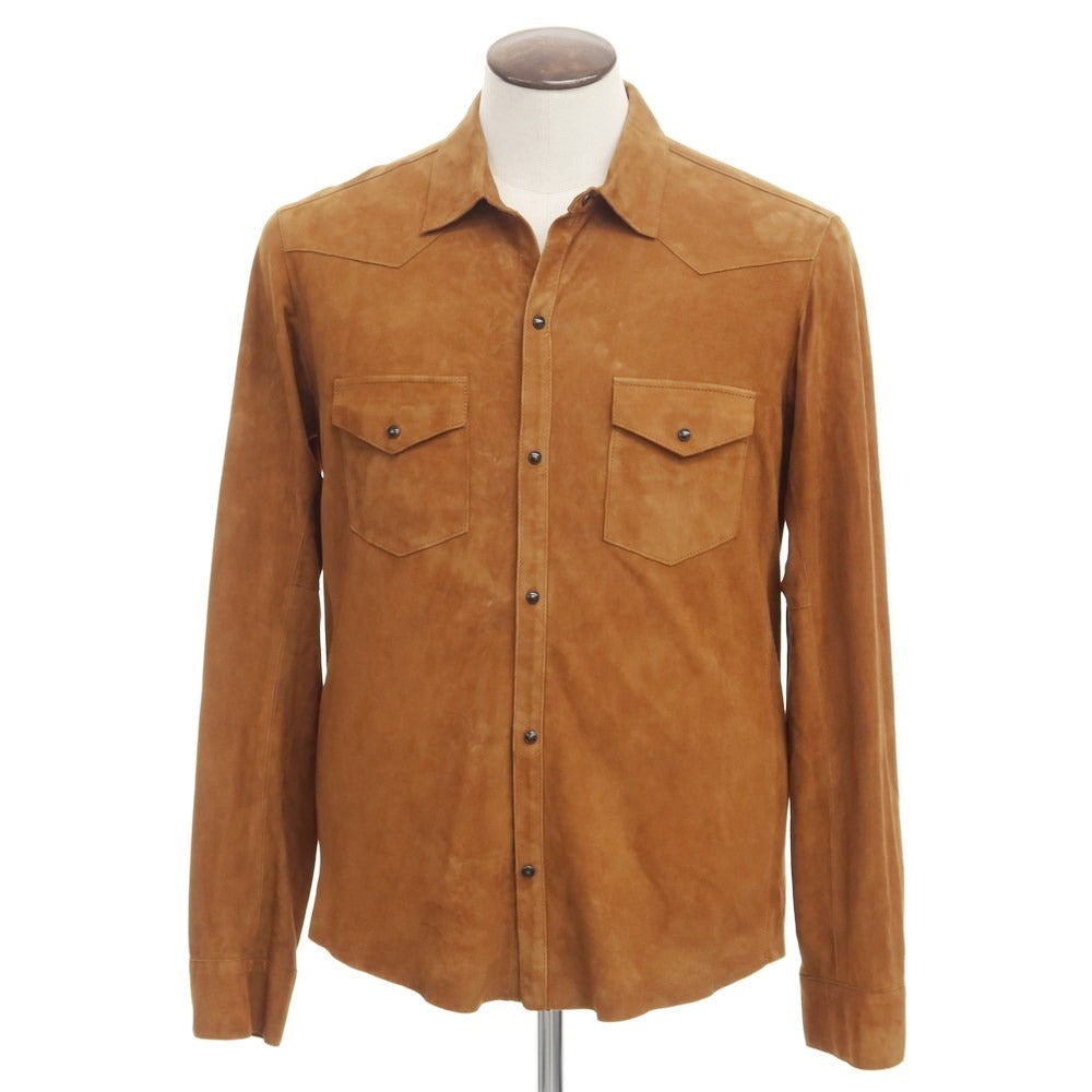 [New] TAGLIATORE Suede Leather Western Shirt Brown [Size 50] [BRW] [A/W] [Condition Rank N] [Men&