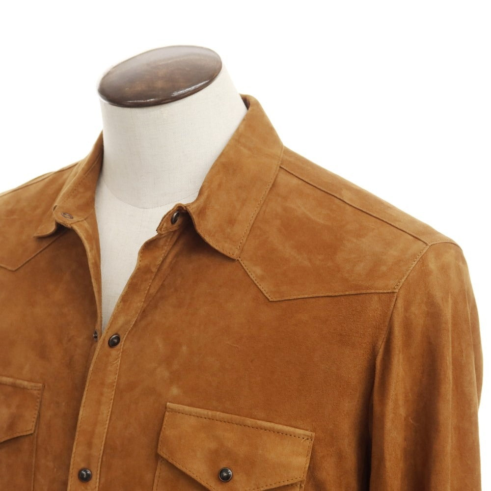 [New] TAGLIATORE Suede Leather Western Shirt Brown [Size 50] [BRW] [A/W] [Condition Rank N] [Men&