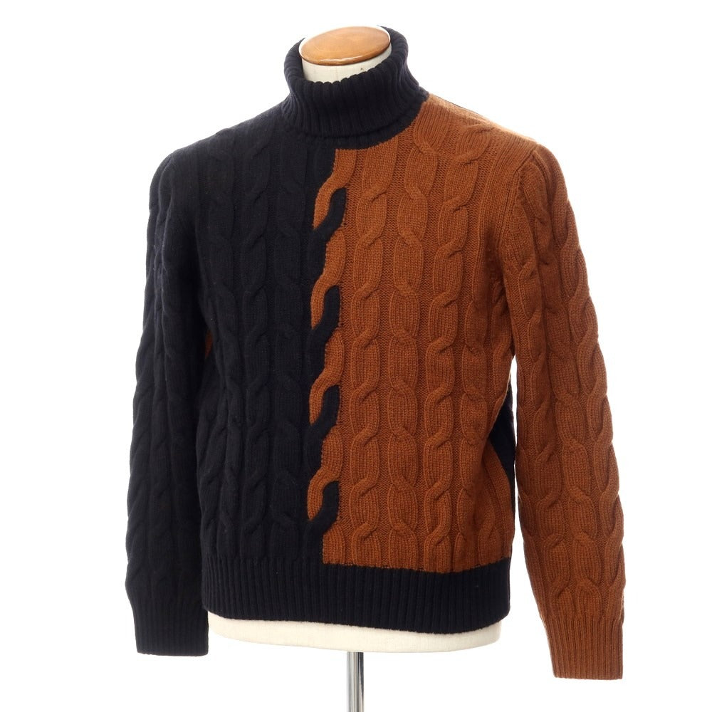 [New] TAGLIATORE pullover knit
 Black x Brown [Size 50] [BLK] [A/W] [Condition Rank N] [Men&