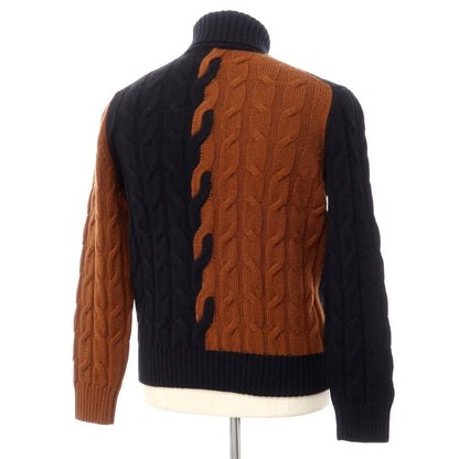 [New] TAGLIATORE pullover knit
 Black x Brown [Size 50] [BLK] [A/W] [Condition Rank N] [Men&