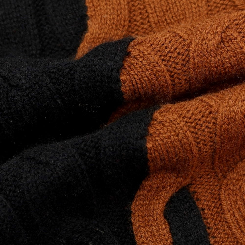 [New] TAGLIATORE pullover knit
 Black x Brown [Size 50] [BLK] [A/W] [Condition Rank N] [Men&