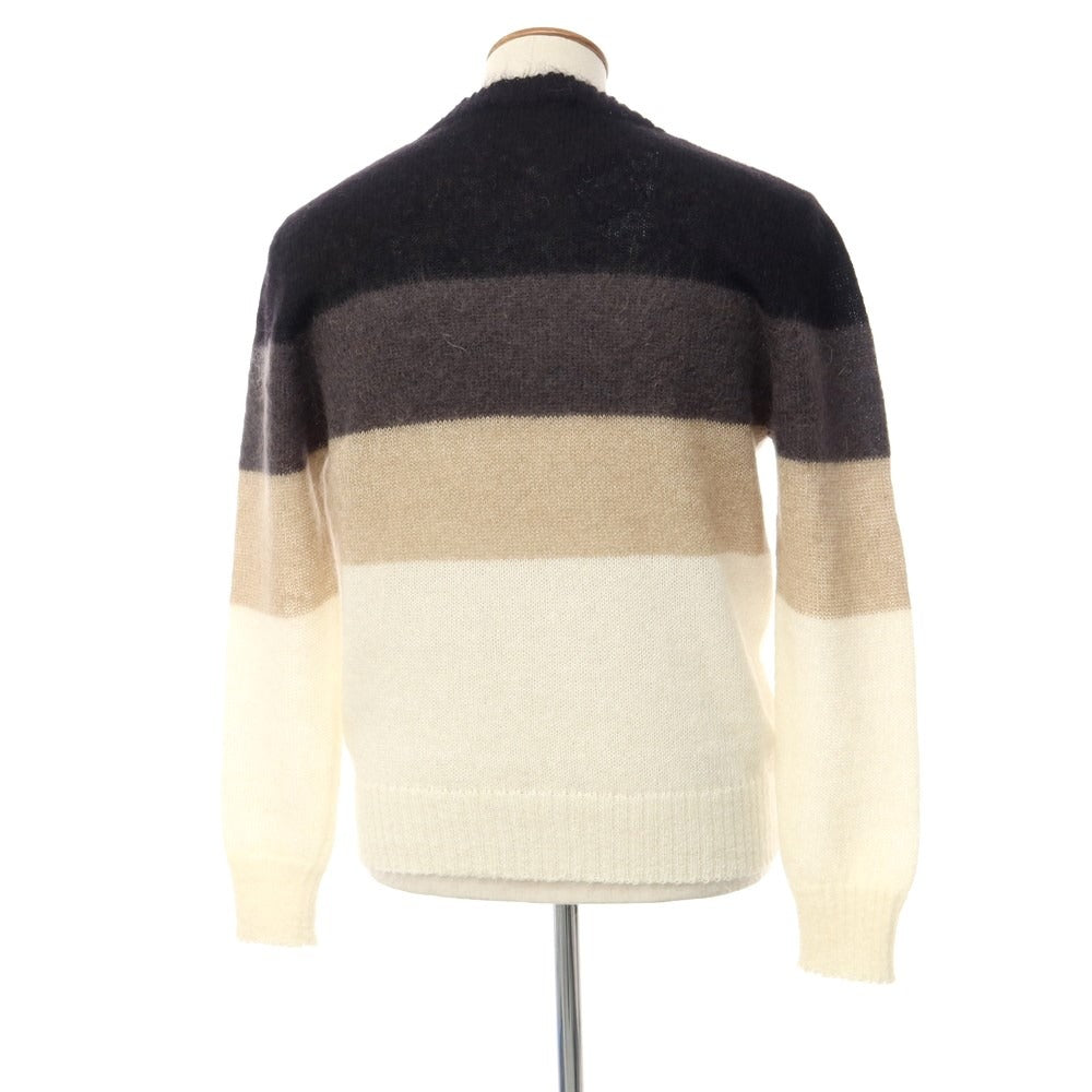 [New] TAGLIATORE Mohair Cotton Crew Neck Knit Ivory x Black [Size 48] [WHT] [A/W] [Condition Rank N] [Men&