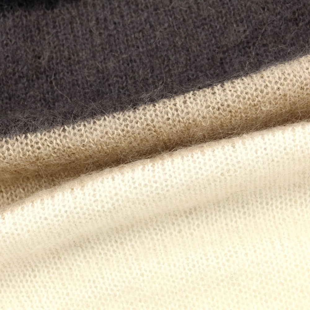 [New] TAGLIATORE Mohair Cotton Crew Neck Knit Ivory x Black [Size 48] [WHT] [A/W] [Condition Rank N] [Men&