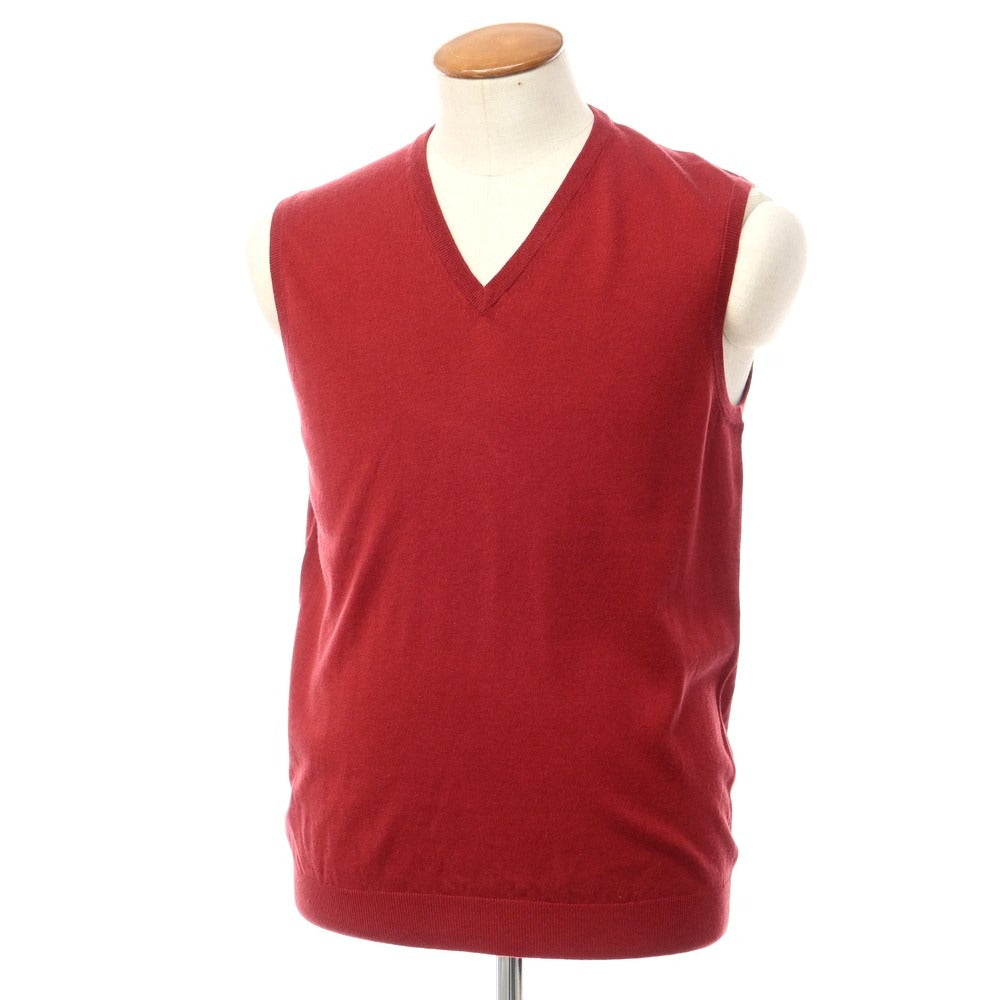 [New] TAGLIATORE Silk Cashmere High Gauge V-neck Knit Vest Bordeaux [Size 50] [RED] [A/W] [Condition Rank N] [Men&