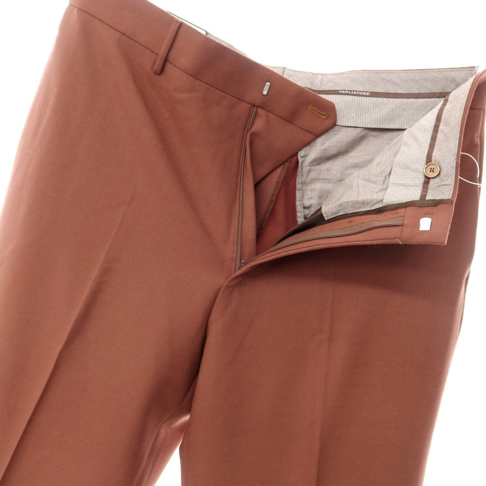 [New] TAGLIATORE Stretch Polyester Wool Slacks Pants, Terracotta Brown [Size 50] [BRW] [A/W] [Condition Rank N] [Men&