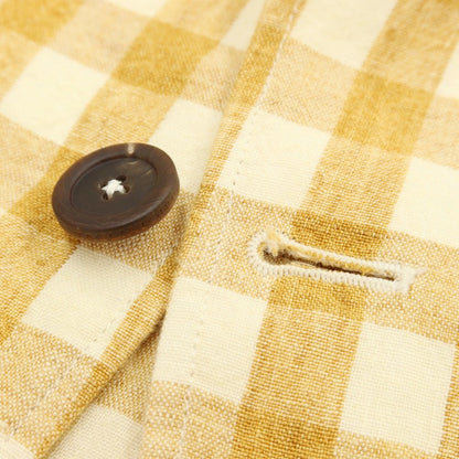 [Used] TAGLIATORE Linen Check Unconstructed Jacket Mustard x White [Size 48] [YEL] [S/S] [Condition Rank A] [Men&