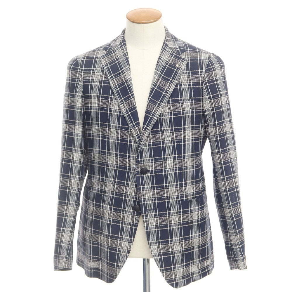 【新品】タリアトーレ TAGLIATORE カジュアルジャケット
 ネイビーxアイボリー【サイズ48】【NVY】【S/S】【状態ランクN】【メンズ】
【769683】 CPD
