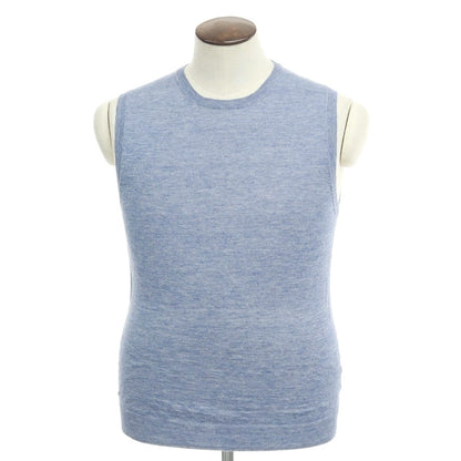 [New] TAGLIATORE high gauge linen knit vest melange blue [size 50] [BLU] [S/S] [Condition rank N] [Men&