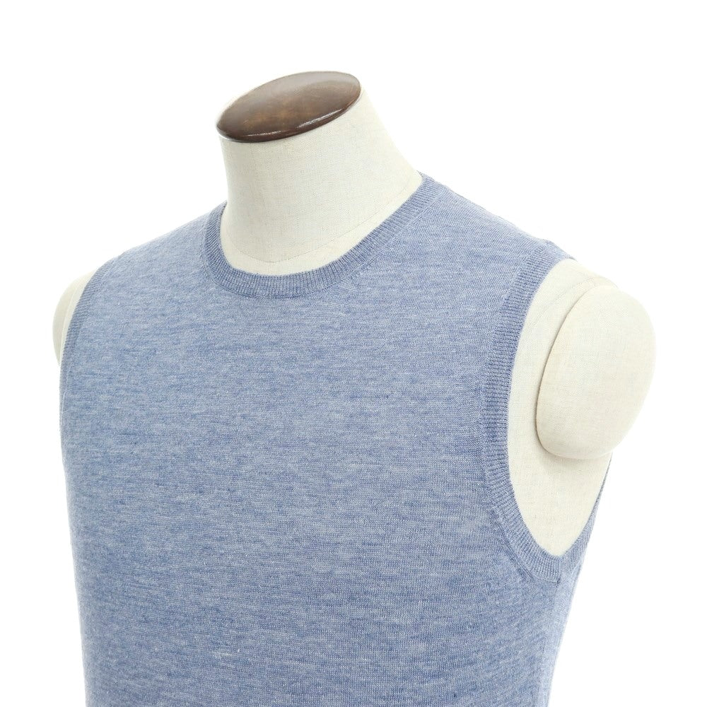 [New] TAGLIATORE high gauge linen knit vest melange blue [size 50] [BLU] [S/S] [Condition rank N] [Men&