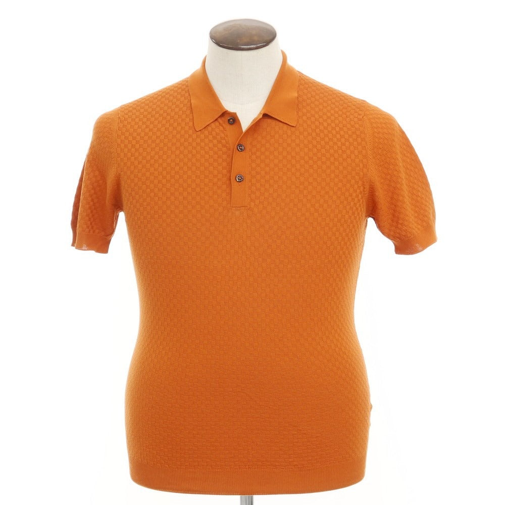 [New] TAGLIATORE High Gauge Cotton Short Sleeve Polo Knit Dark Orange [Size 50] [ORG] [S/S] [Condition Rank N] [Men&