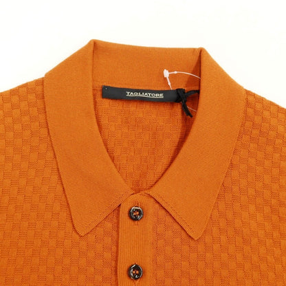 [New] TAGLIATORE High Gauge Cotton Short Sleeve Polo Knit Dark Orange [Size 50] [ORG] [S/S] [Condition Rank N] [Men&