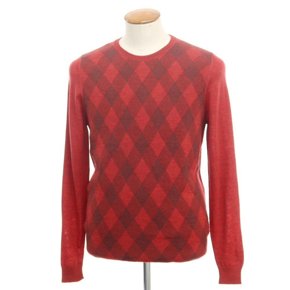 【新品】スカリオーネ SCAGLIONE プルオーバーニット
 レッドxブラウン【サイズM】【RED】【A/W】【状態ランクN】【メンズ】
【769874】 APD