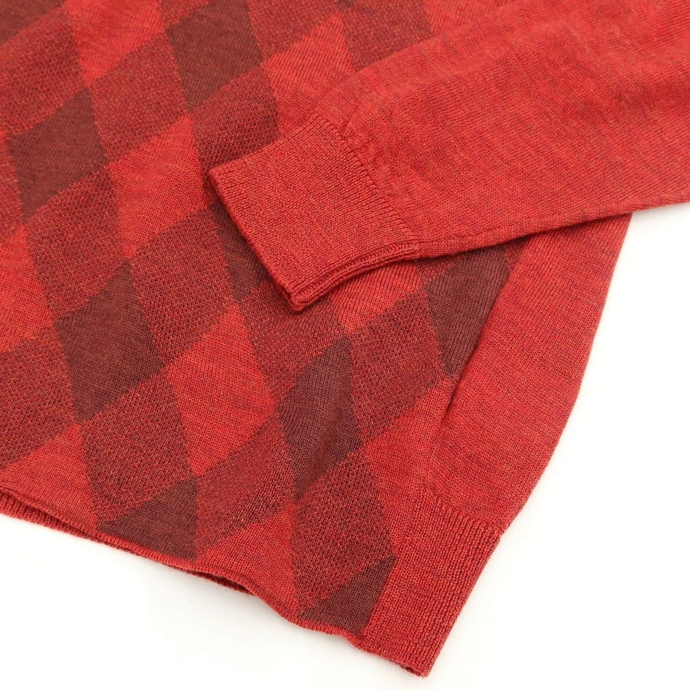 【新品】スカリオーネ SCAGLIONE プルオーバーニット
 レッドxブラウン【サイズM】【RED】【A/W】【状態ランクN】【メンズ】
【769874】 APD