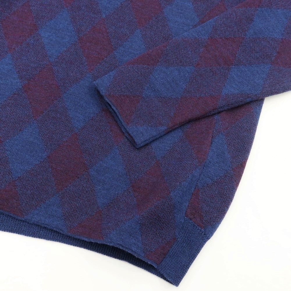 [New] SCAGLIONE pullover knit
 Navy x Purple [Size M] [NVY] [A/W] [Condition Rank N] [Men&