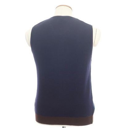 [New] SCAGLIONE knit vest
 Navy x Blue x Brown [Size M] [NVY] [A/W] [Condition Rank N] [Men&