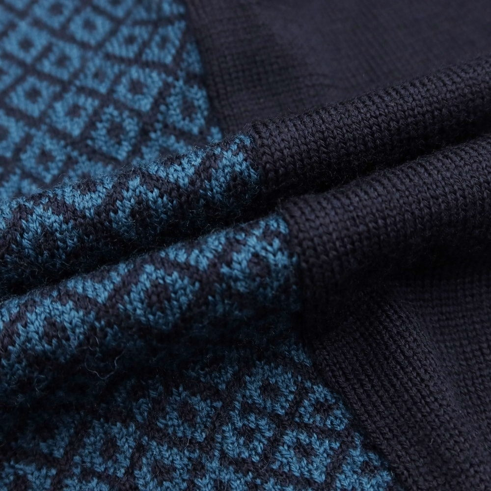 [New] SCAGLIONE knit vest
 Navy x Blue x Brown [Size M] [NVY] [A/W] [Condition Rank N] [Men&